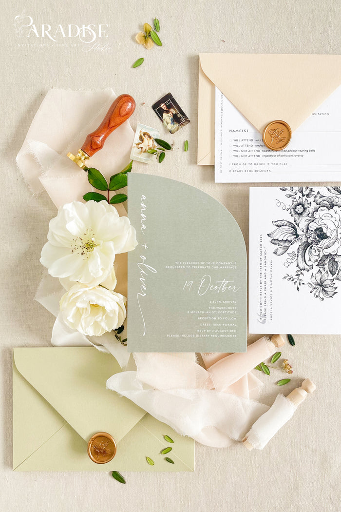 Candace Half Arch Wedding Invitations