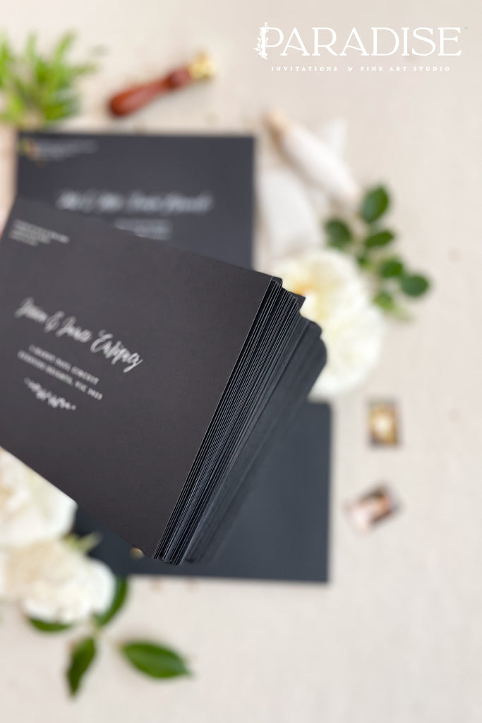 Black Envelopes and White Ink Printing