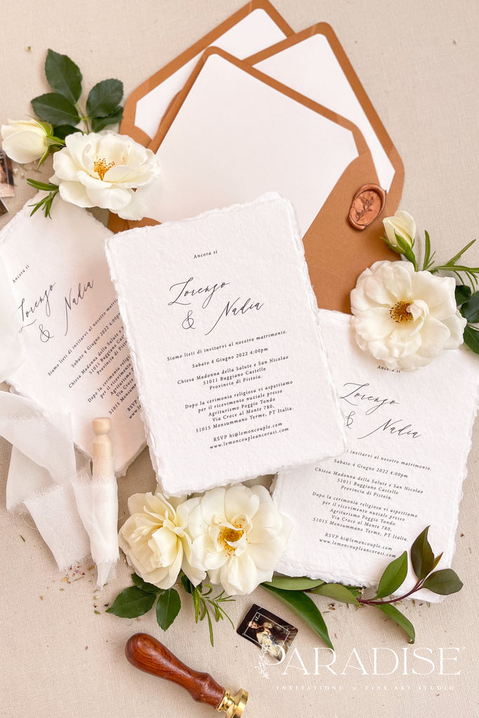 Nadia Handmade Paper Wedding Invitation Sets