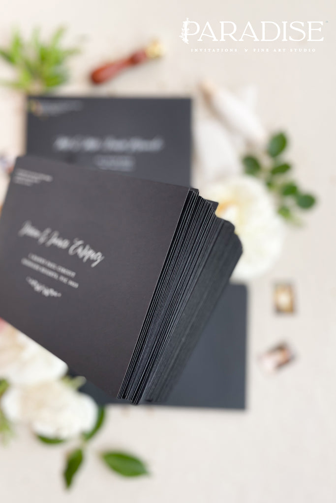 Black Envelopes and White Ink Printing