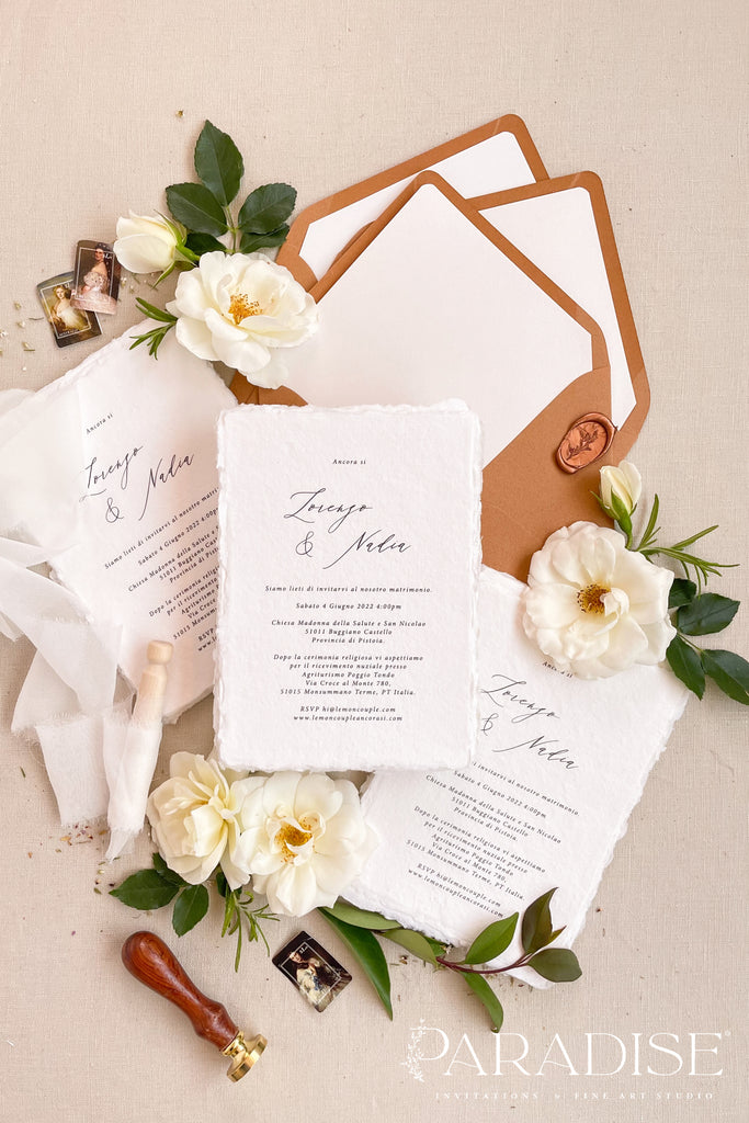 Nadia Handmade Paper Wedding Invitation Sets