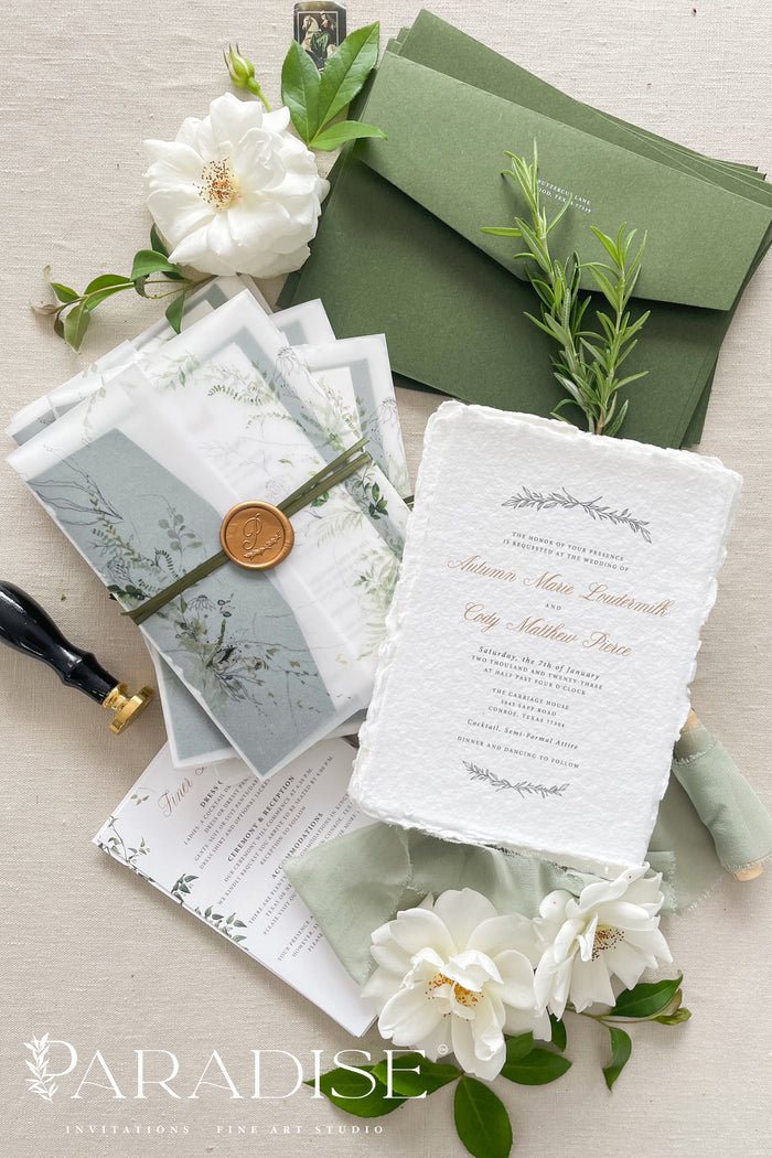 Scarlett Handmade Paper Wedding Invitation Sets