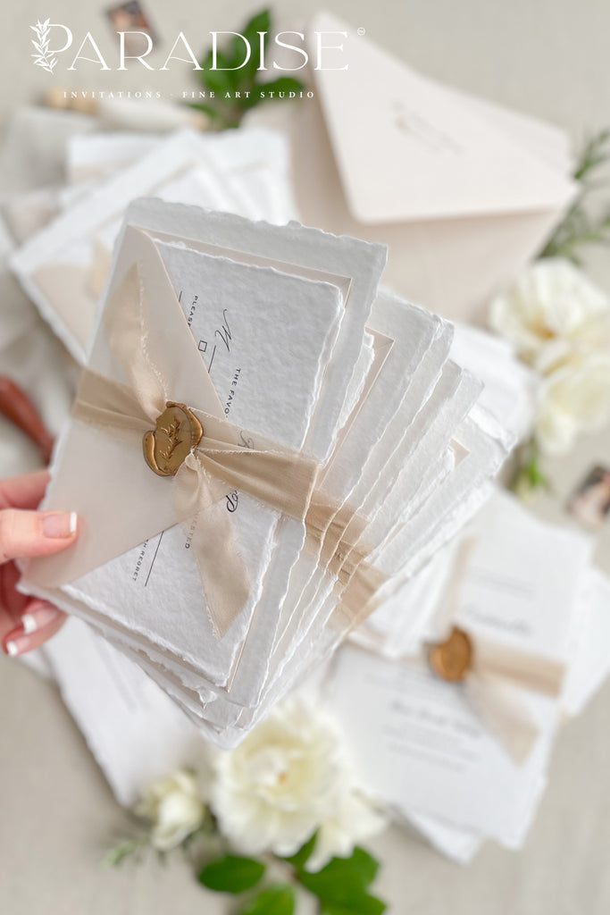 Charley Handmade Paper Wedding Invitation Sets