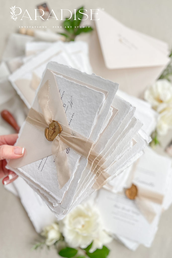 Charley Handmade Paper Wedding Invitation Sets