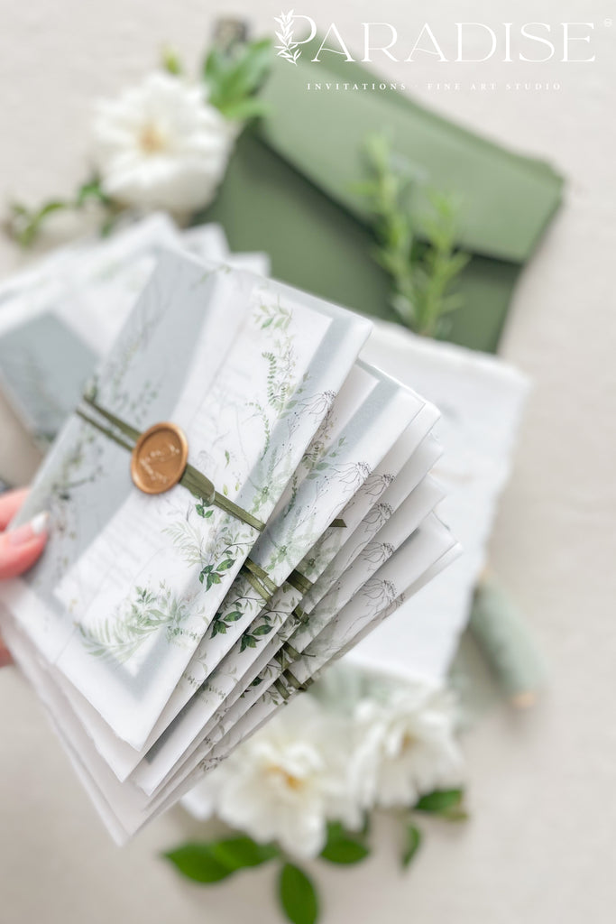 Scarlett Handmade Paper Wedding Invitation Sets