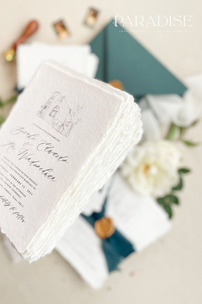 Alivia Handmade Paper Wedding Invitation Sets