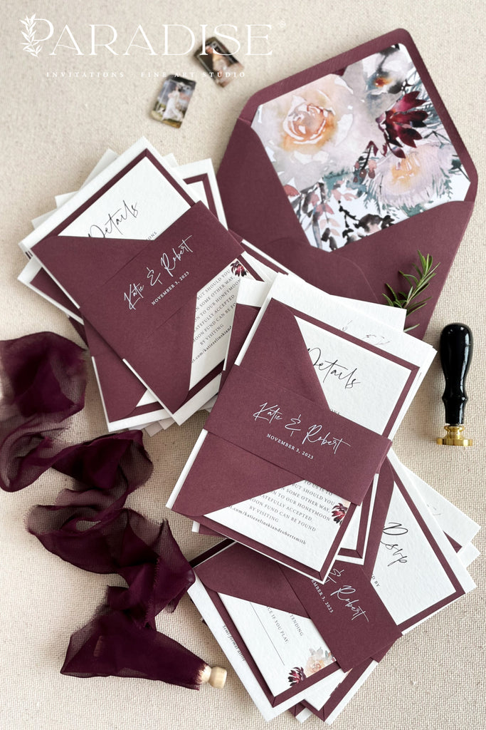 Gaetane Marsala Wedding Invitations