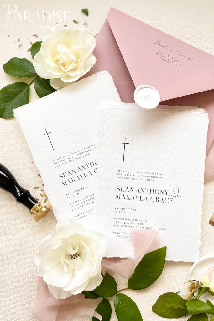 Vivi Handmade Paper Christian Invitations