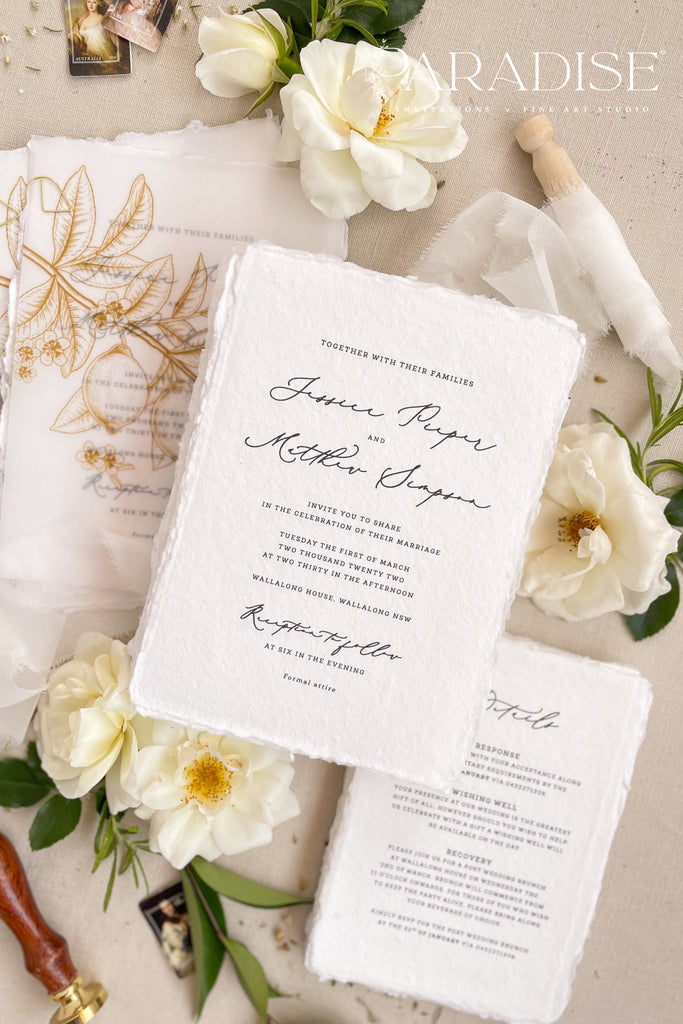 Ainsley Handmade Paper Wedding Invitation Sets