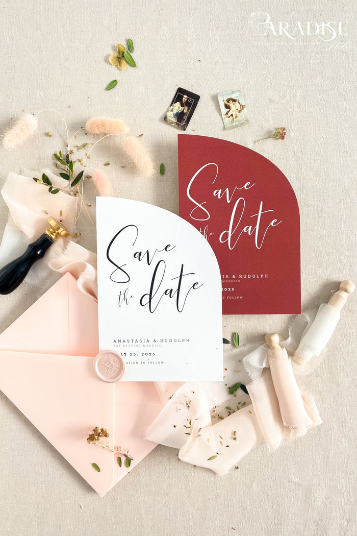 Ilse Half Arch Save the Date Cards