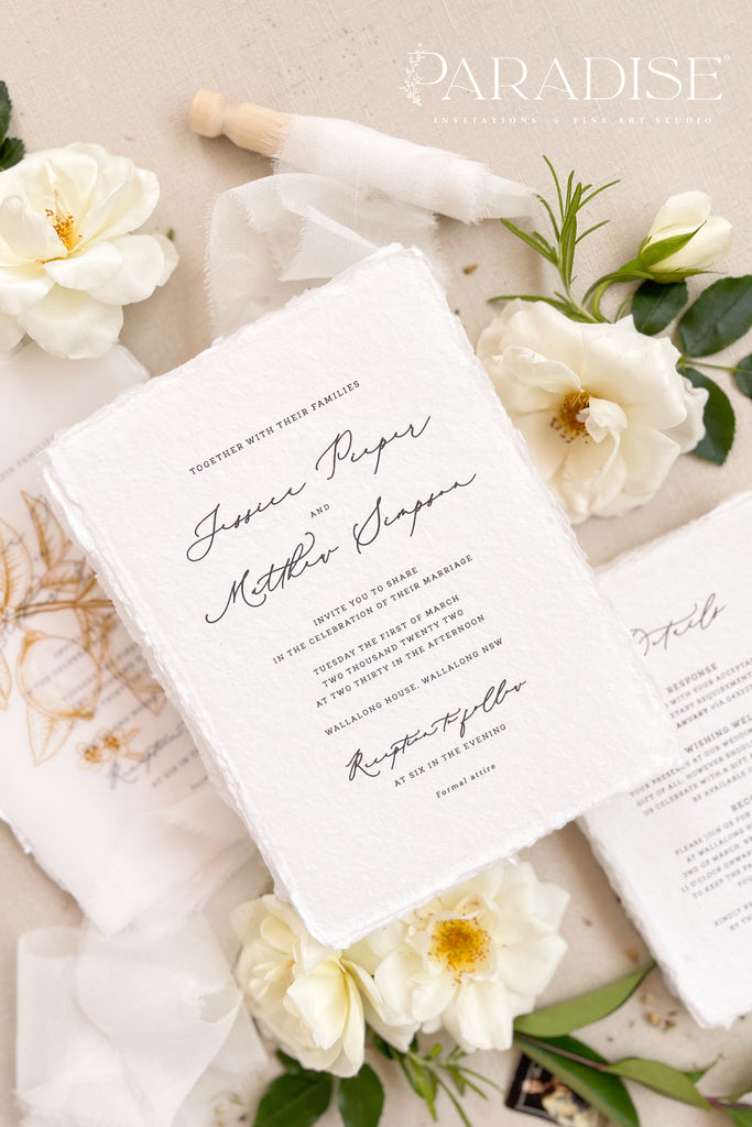 Ainsley Handmade Paper Wedding Invitation Sets