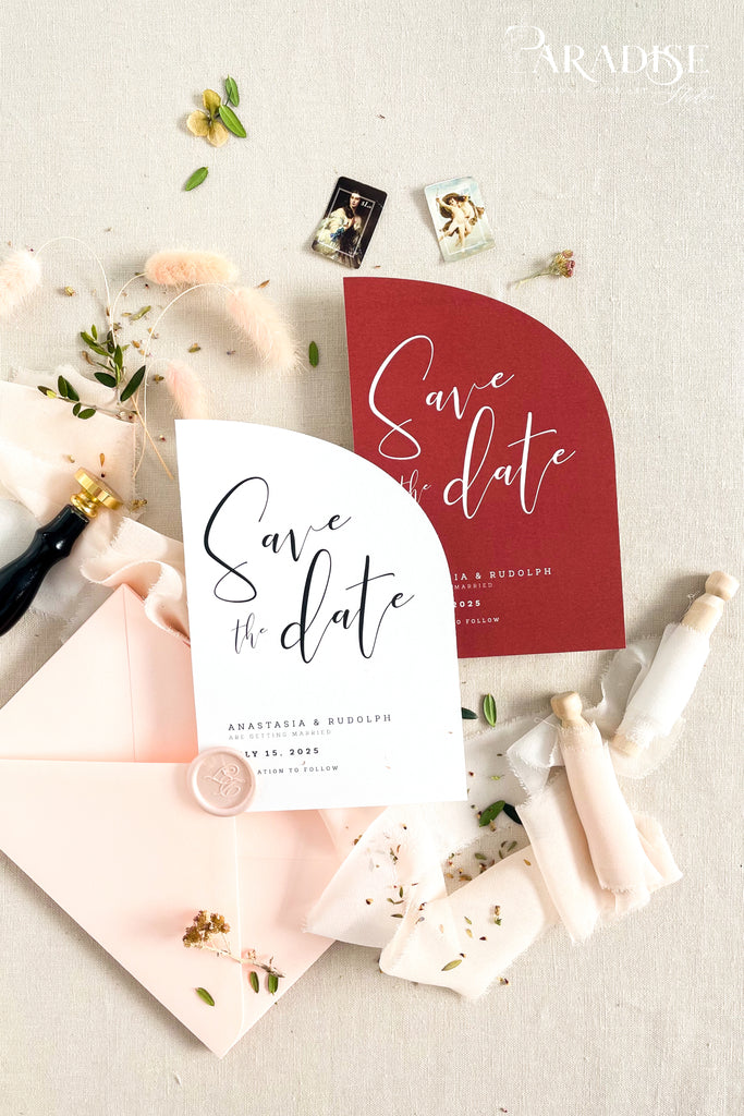 Ilse Half Arch Save the Date Cards