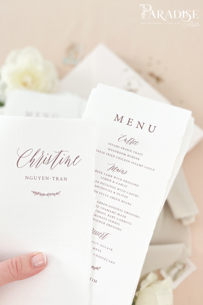 Blythe Handmade Paper Wedding Menus