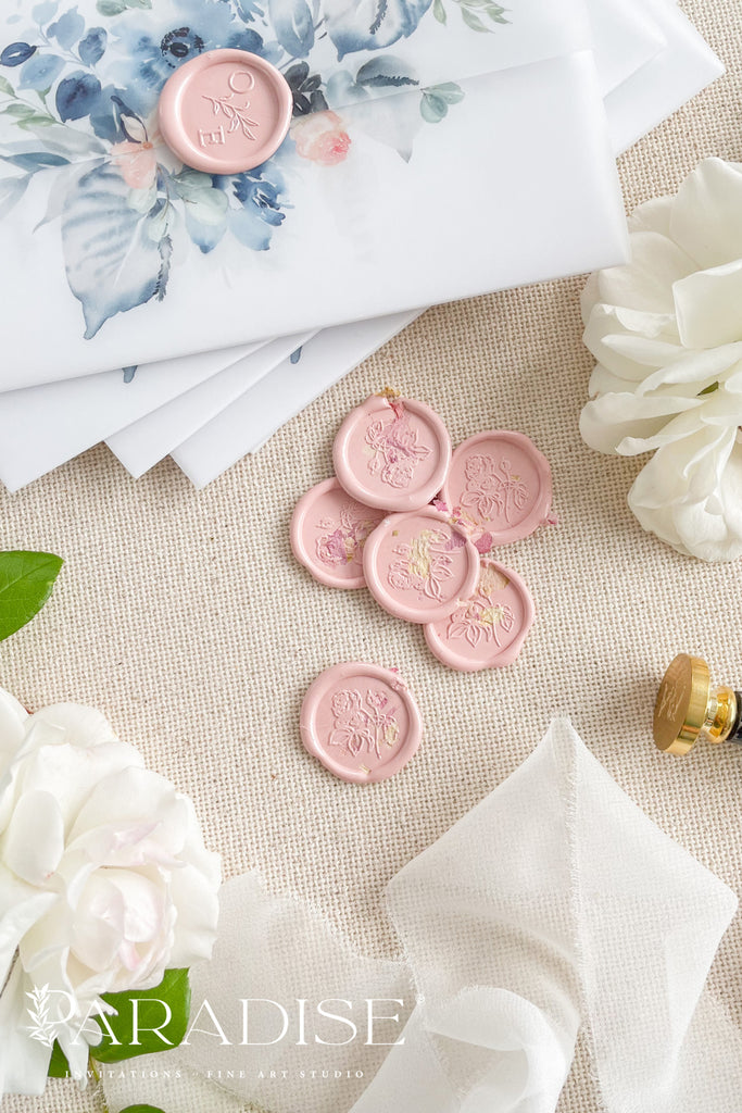 Wild Rose Wax Seals and Dry Rose Petals