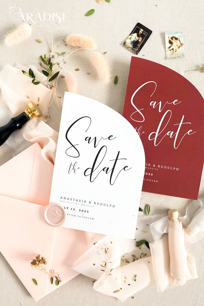 Ilse Half Arch Save the Date Cards