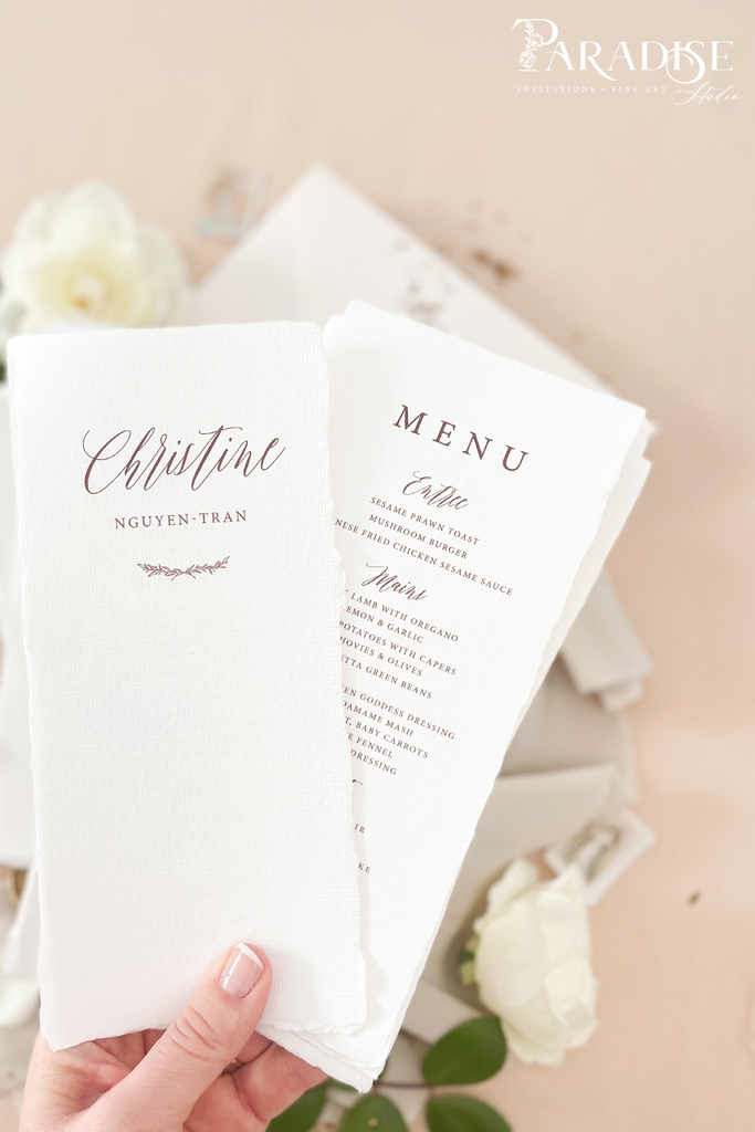 Blythe Handmade Paper Wedding Menus