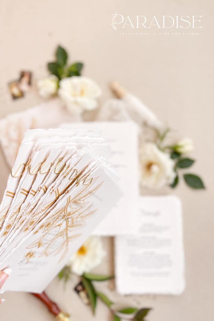 Ainsley Handmade Paper Wedding Invitation Sets