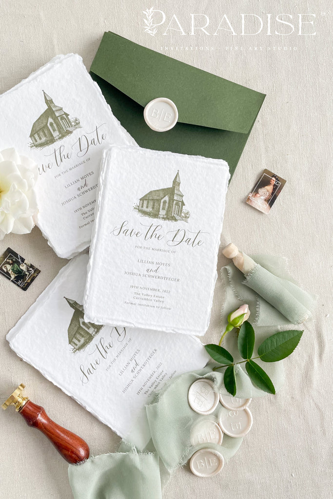 Rae Handmade Paper Save the Date Cards