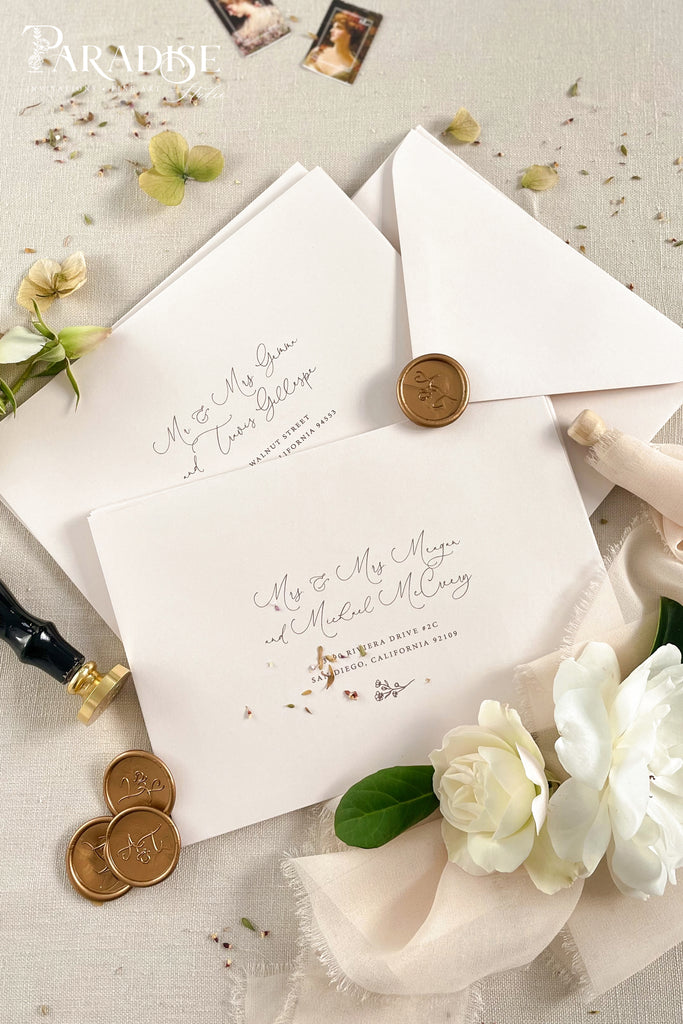 Almond Envelopes and Black Ink Printing