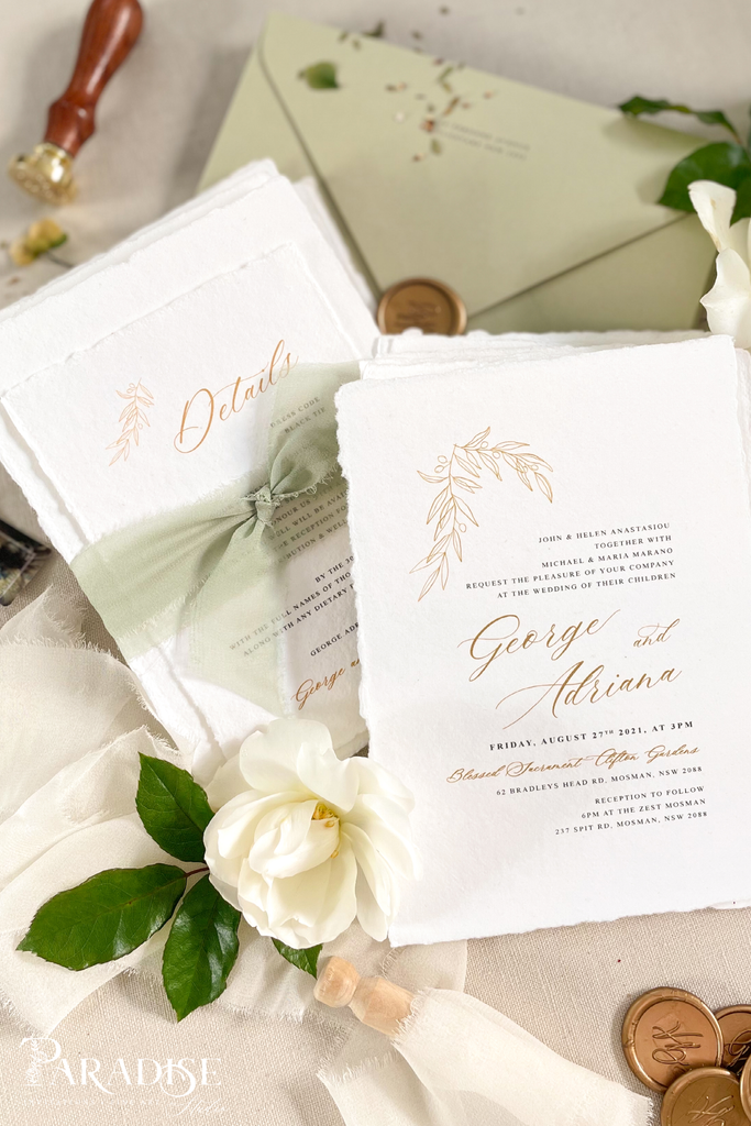 Diara Handmade Paper Wedding Invitation Sets