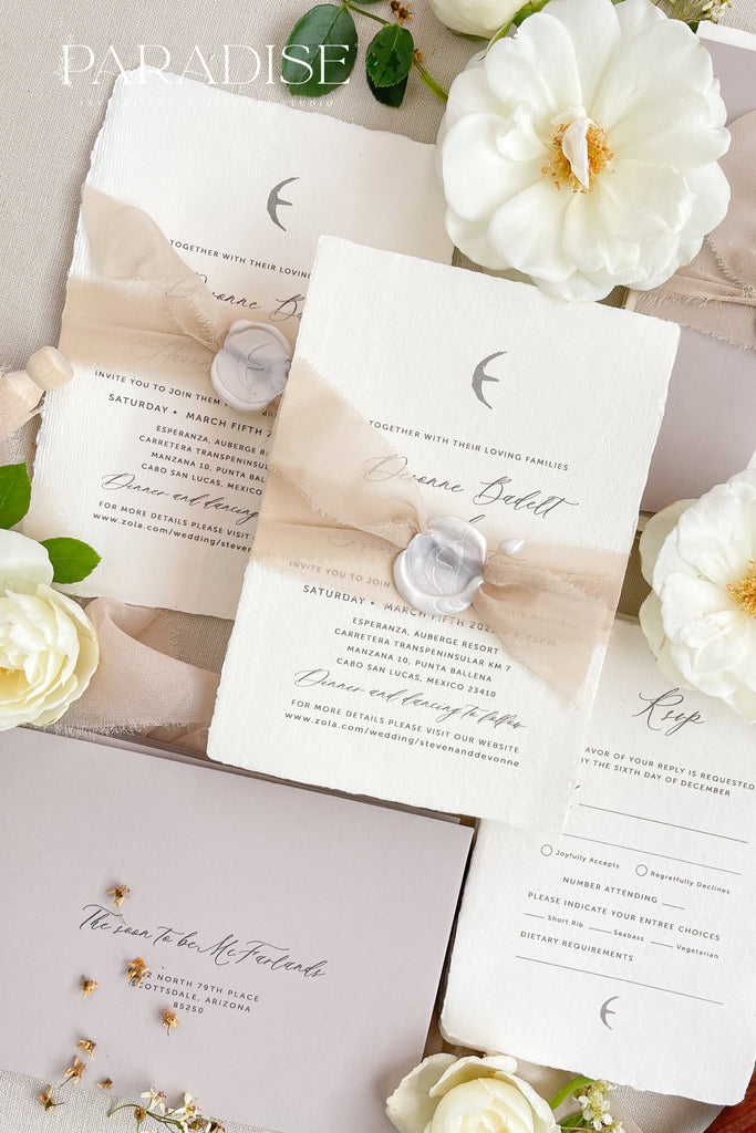 Cecilia Handmade Paper Wedding Invitation Sets