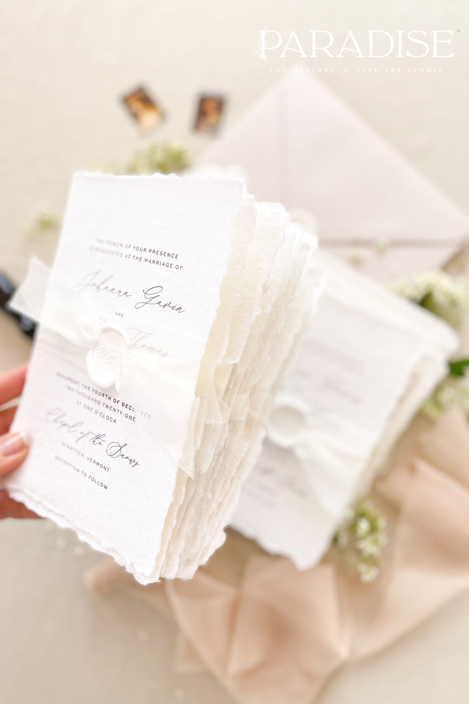 Harper Handmade Paper Wedding Invitation Sets