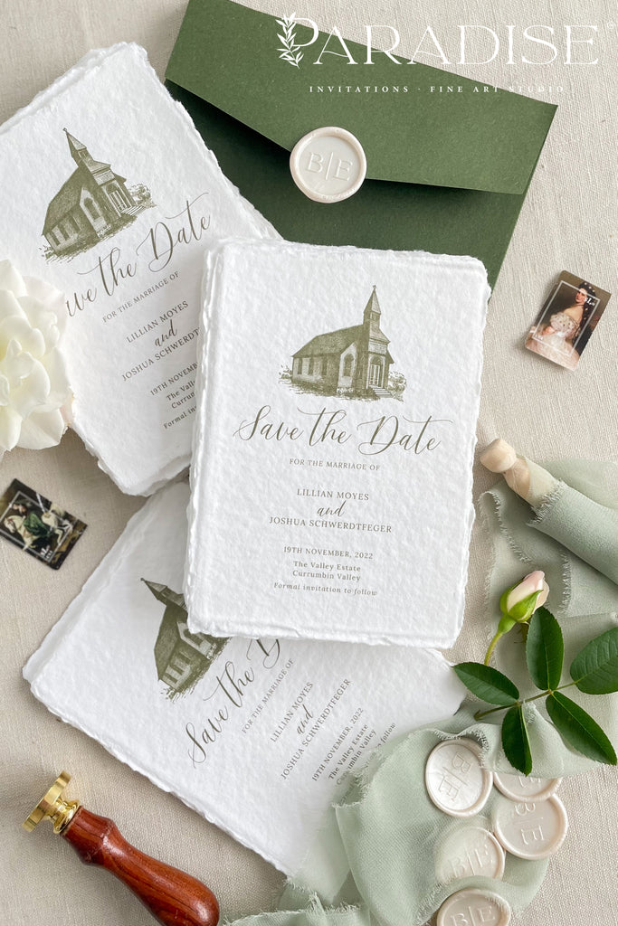 Rae Handmade Paper Save the Date Cards