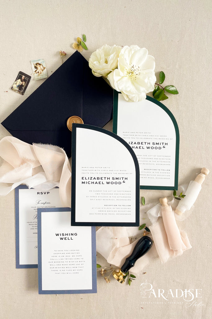 Della Half Arch Wedding Invitations