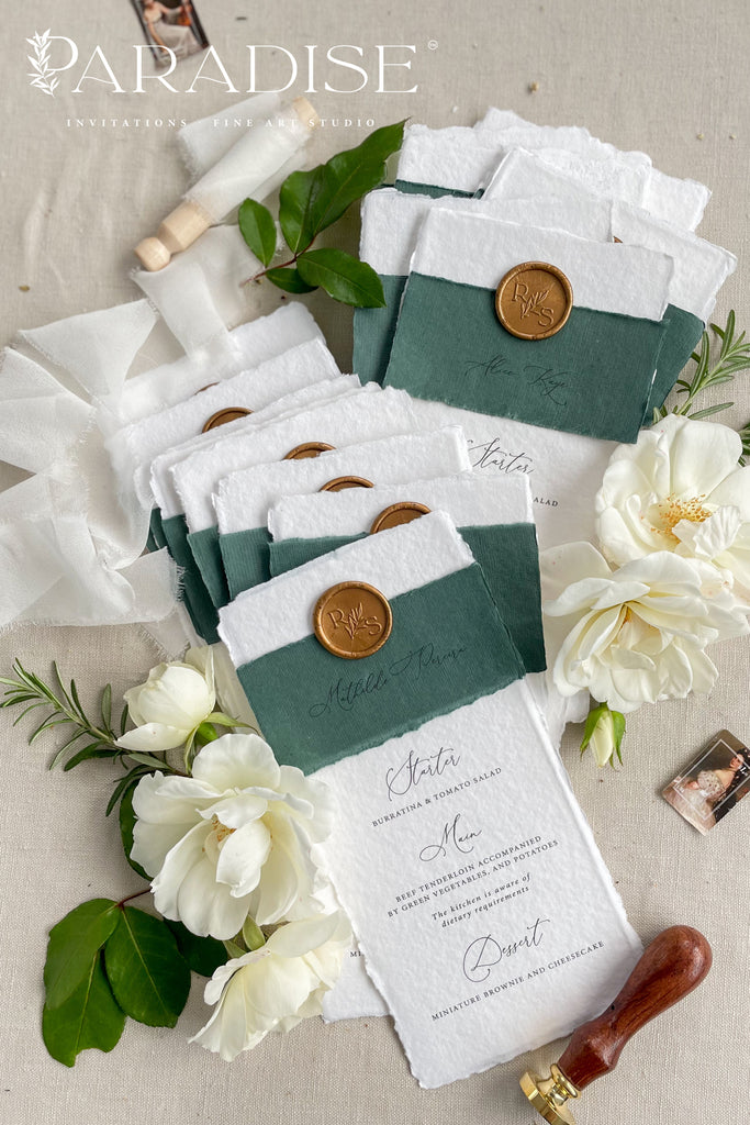 Maelle Handmade Paper Wedding Menus