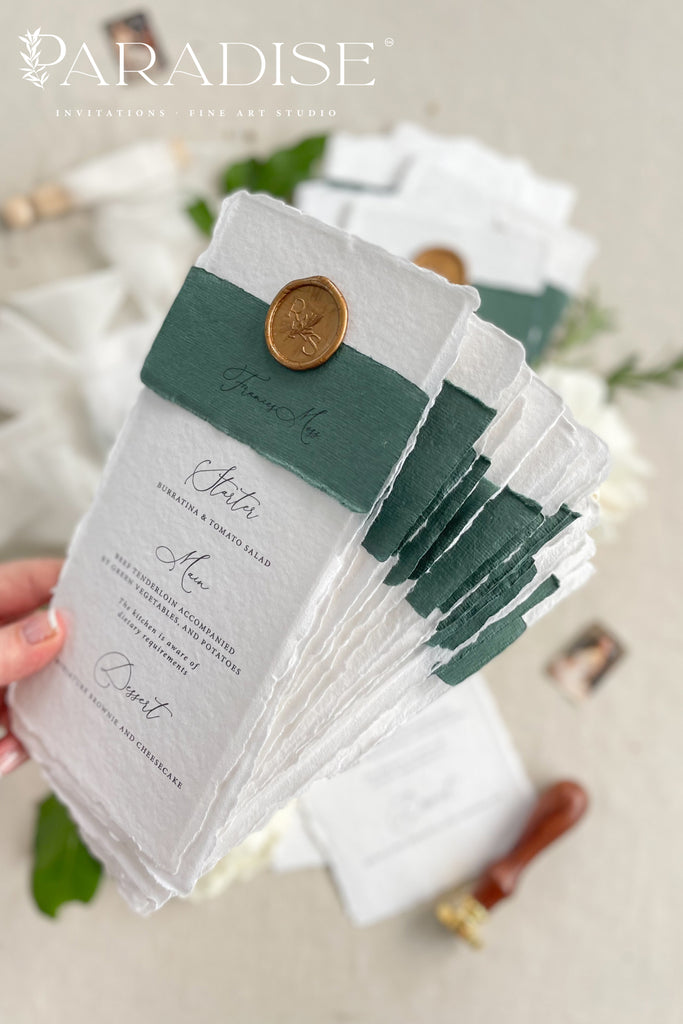 Maelle Handmade Paper Wedding Menus