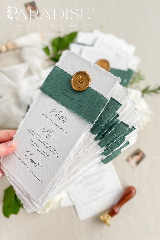 Maelle Handmade Paper Wedding Menus