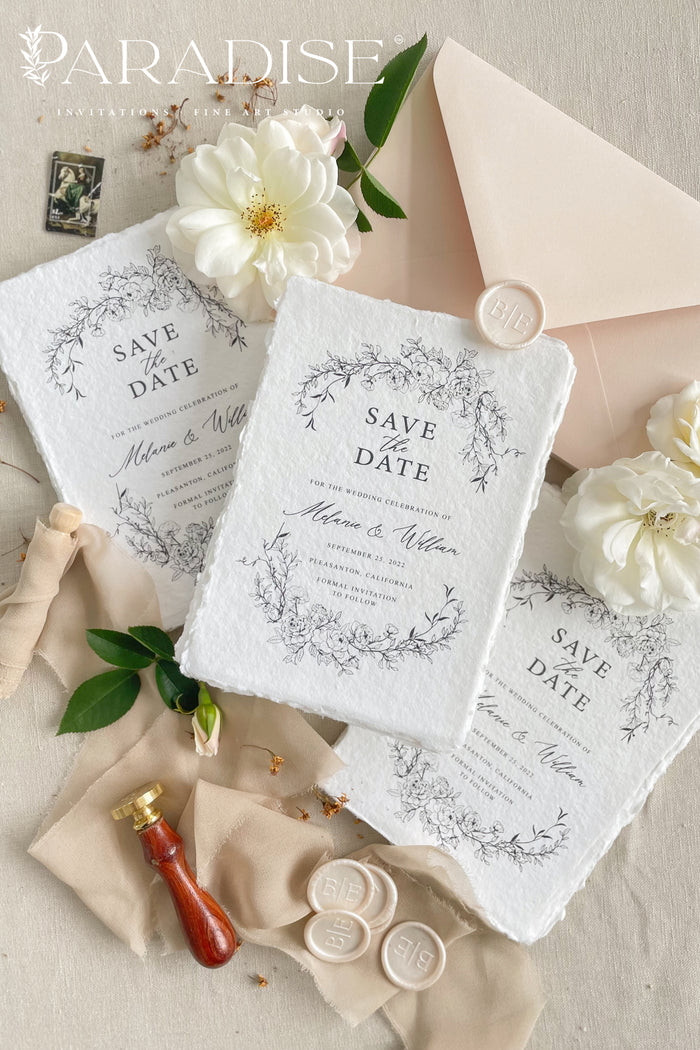 Polly Handmade Paper Save the Date Cards