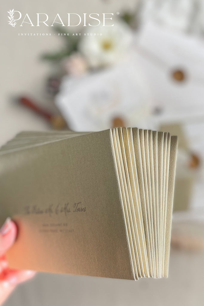 Golden Leaf Envelopes and Black Ink Printing