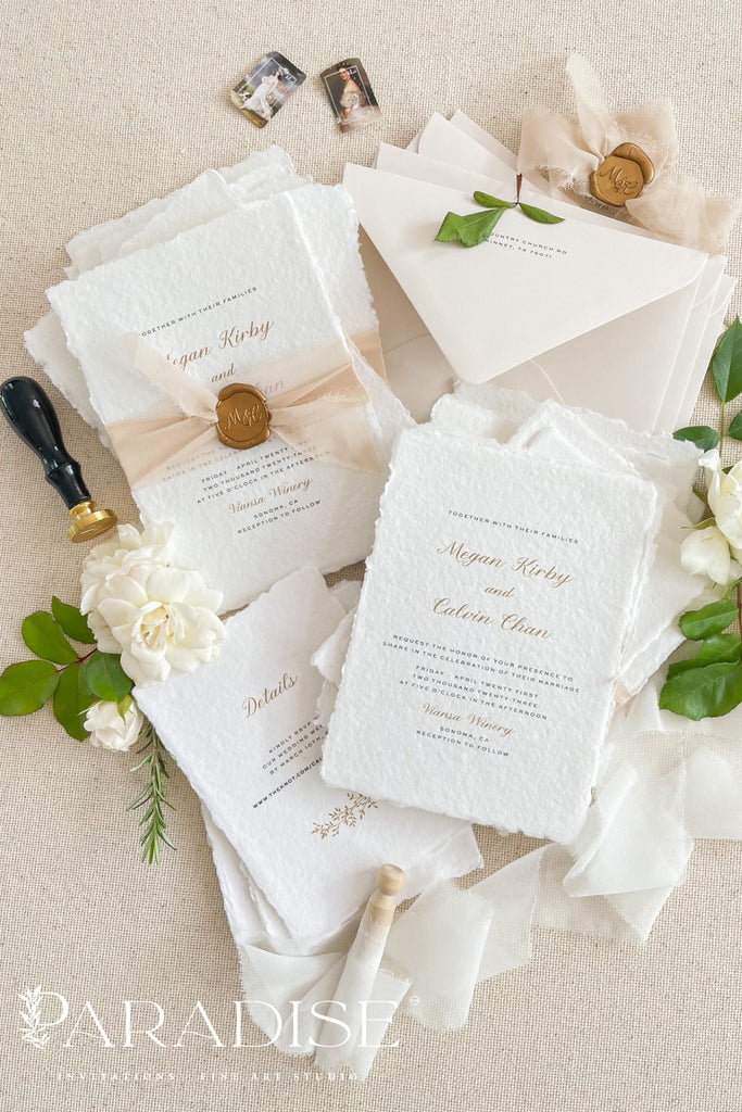 Jaquelin Handmade Paper Wedding Invitation Sets