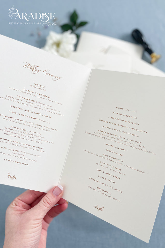 Julia Calligraphy Wedding Programs