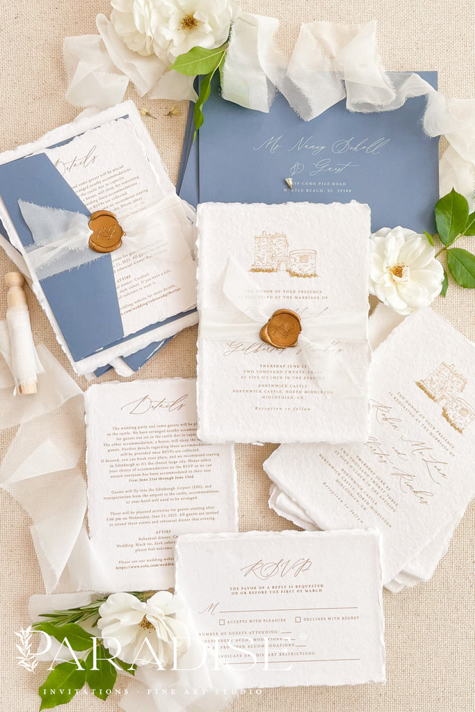 Aiglentine Handmade Paper Wedding Invitation Sets