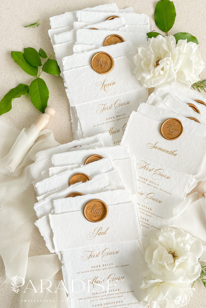 Coco Handmade Paper Wedding Menus