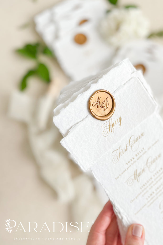 Coco Handmade Paper Wedding Menus