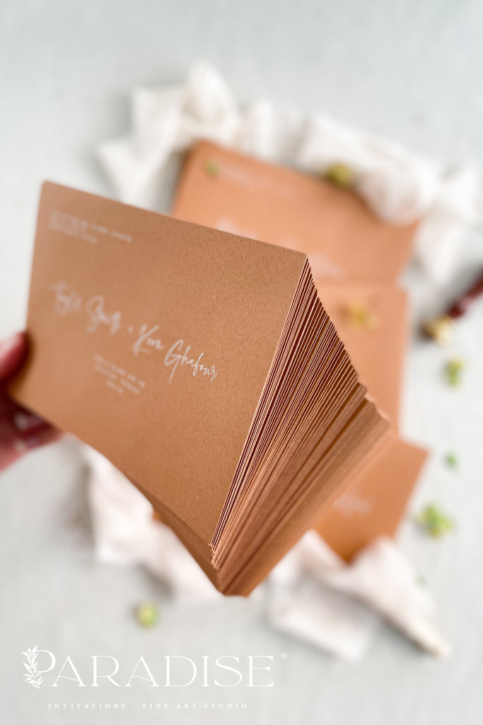 Cinnamon Envelopes and White Ink Printing