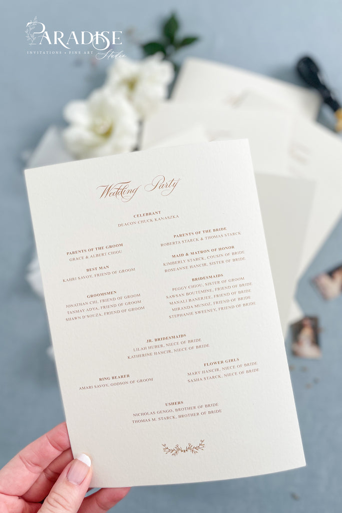 Julia Calligraphy Wedding Programs