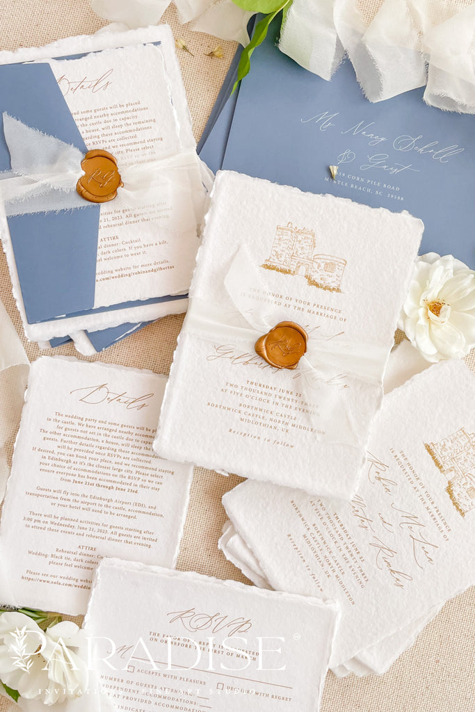 Aiglentine Handmade Paper Wedding Invitation Sets