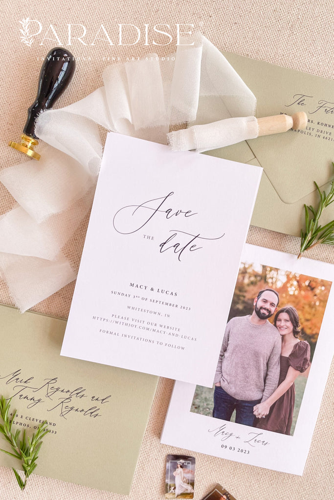 Colombe Minimalist Save the Date Cards