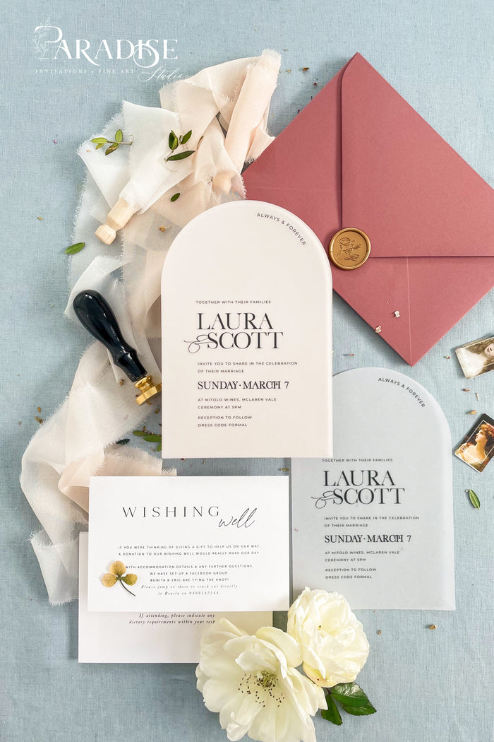 Dorah Vellum Arch Wedding Invitation Sets