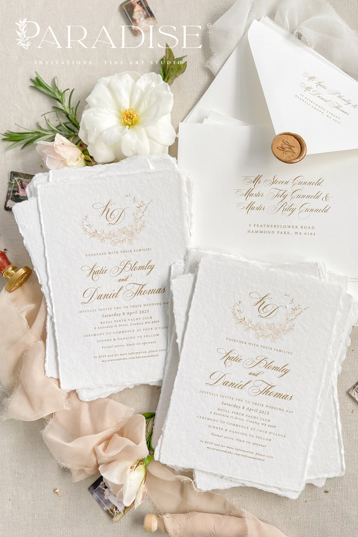 Elicia Handmade Paper Wedding Invitation Sets