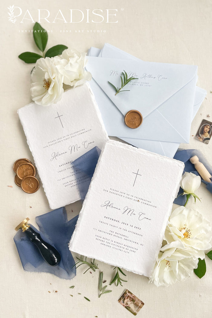 Genevieve Handmade Paper Christian Invitations