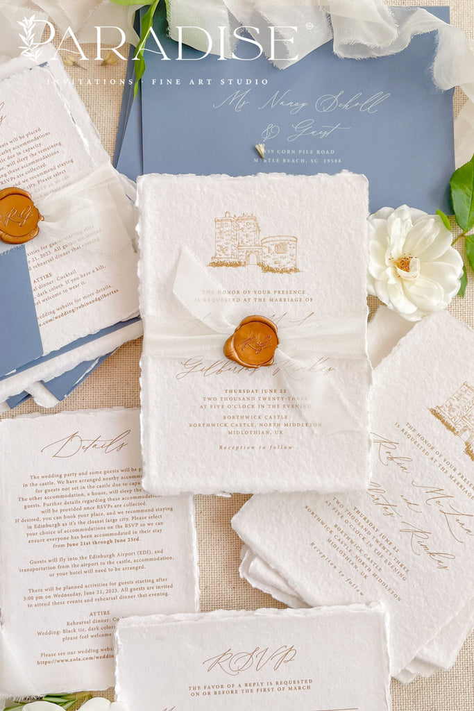 Aiglentine Handmade Paper Wedding Invitation Sets