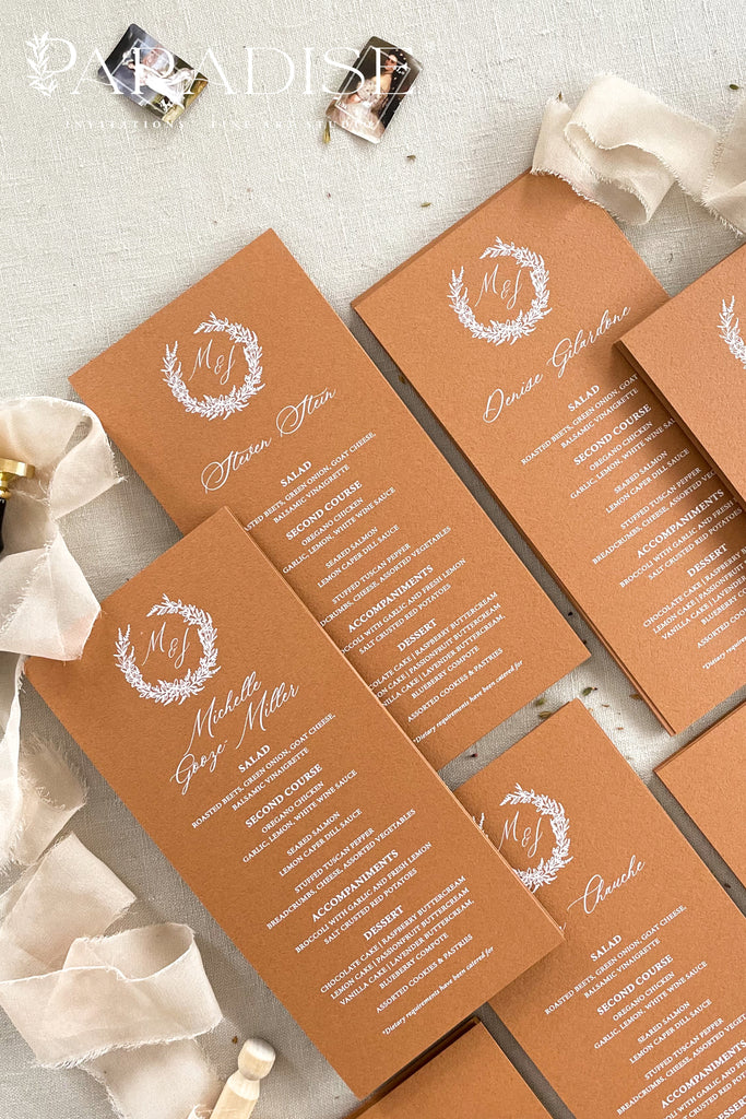 Devonna Cinnamon Paper Wedding Menus