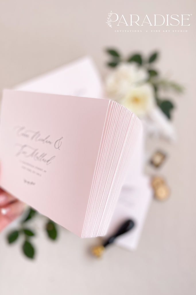 Nude Blush Envelopes and Black Ink Printing