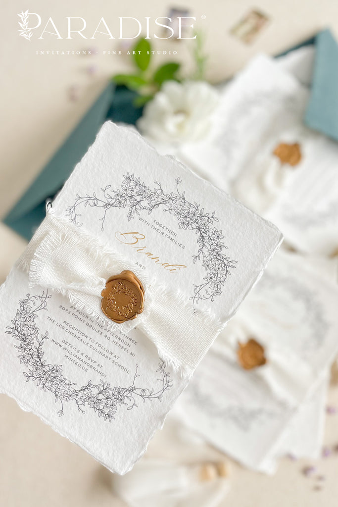 Agathe Handmade Paper Wedding Invitation Sets