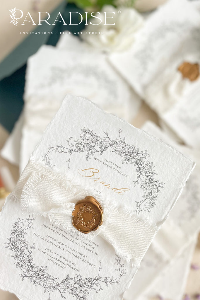 Agathe Handmade Paper Wedding Invitation Sets